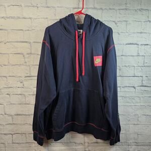 Vintage Nike Just Do It Blue Pullover Sweatshirt Hoodie Sz 2XL White Tag 90s